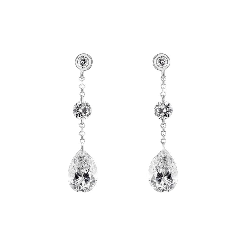 Náušnice s diamantmi Diamond Waterfall