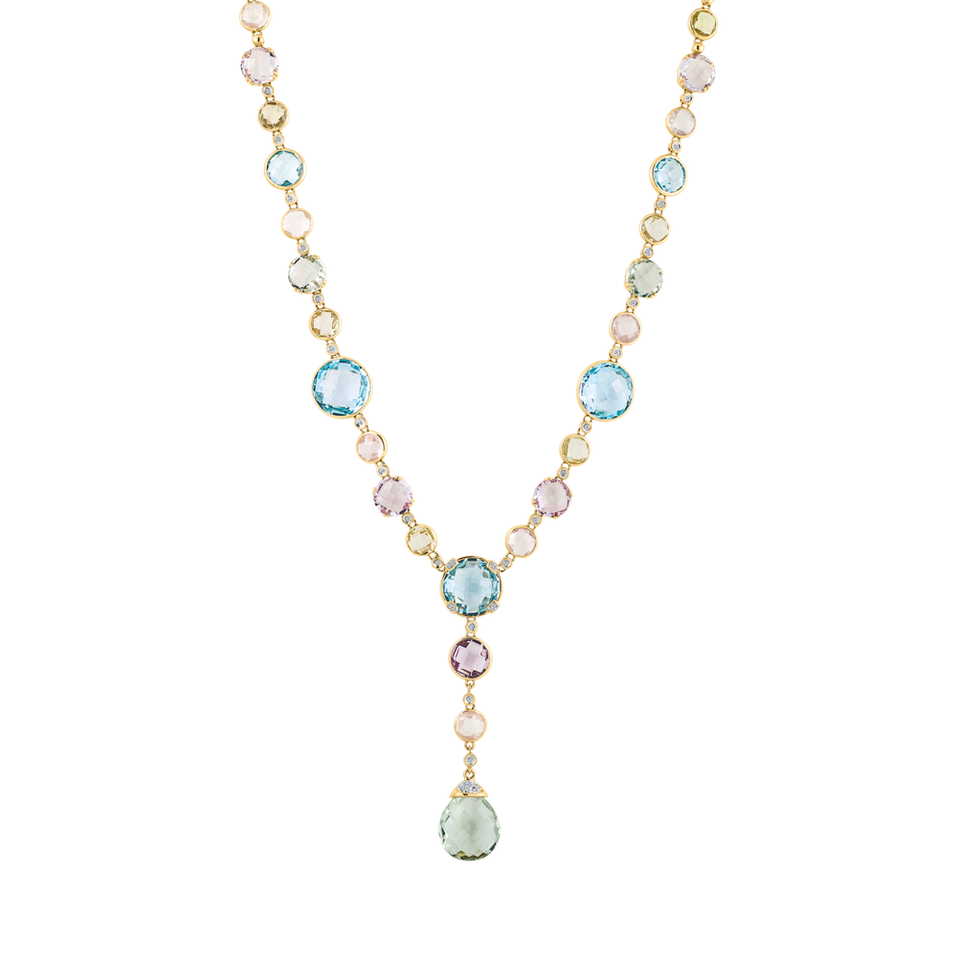 Náhrdelník s diamantmi, ametystmi, ruženínmi, topásmi a quartzami Touch of Heaven