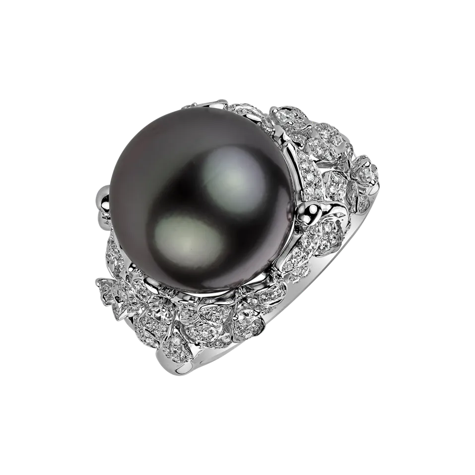 Prsteň s perlou a diamantmi Madame Pearl
