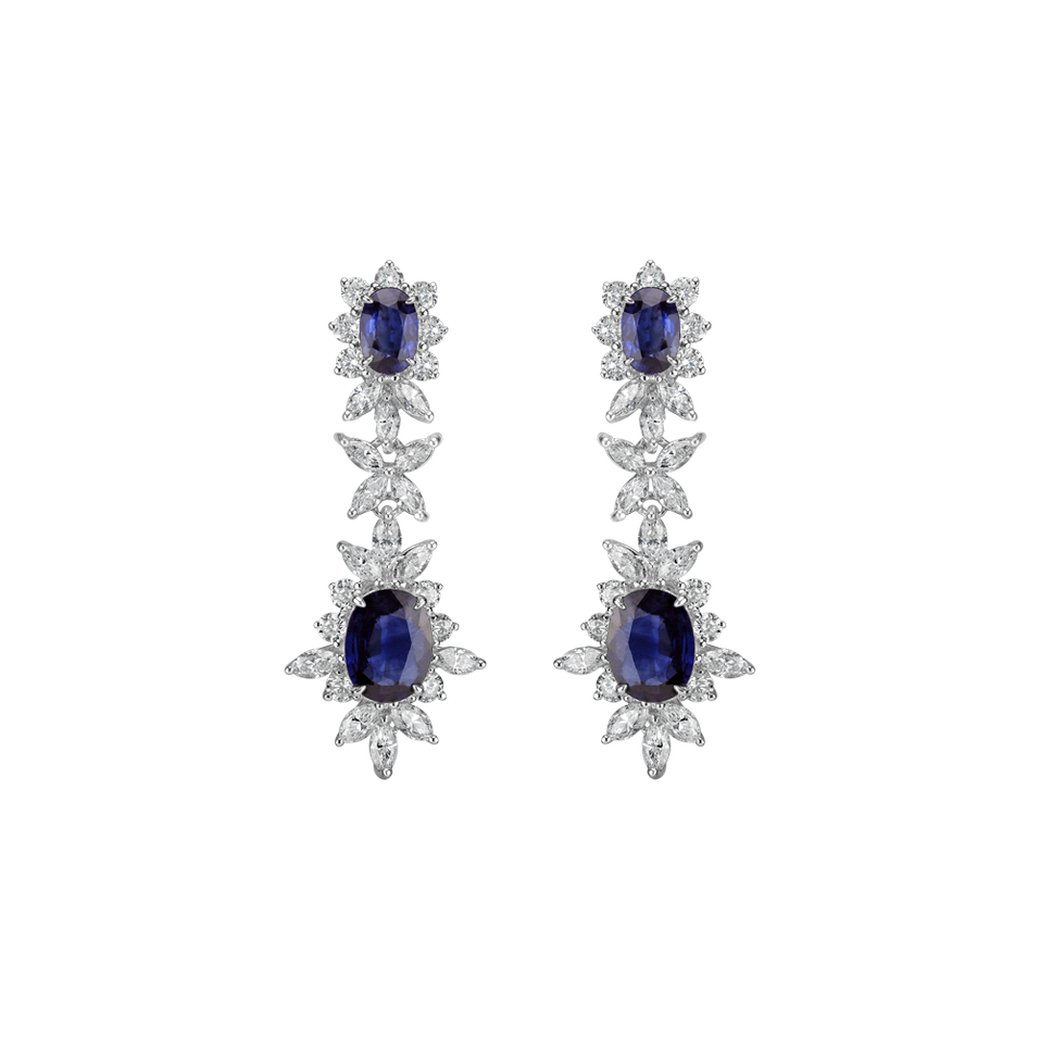 Náušnice s diamantmi a zafírmi Countess Heaven