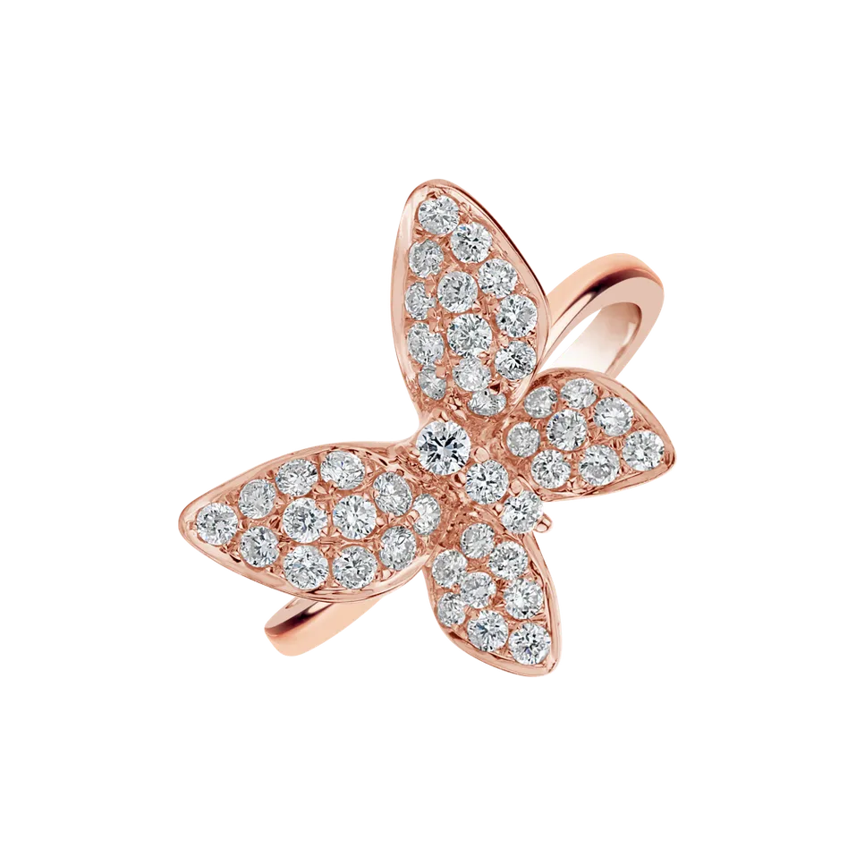 Prsteň s diamantmi Diamond Butterfly