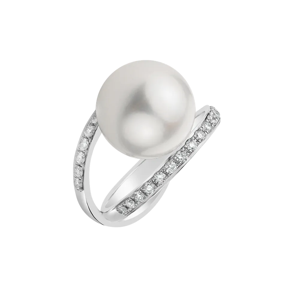 Prsteň s perlou a diamantmi Aphrodite Charm