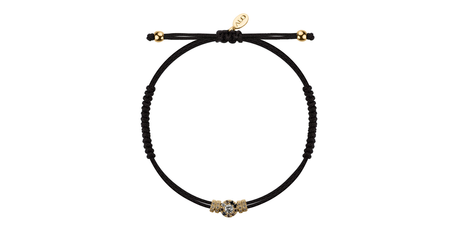 Náramok s bielymi,hnedými a čiernymi diamantmi Shamballa