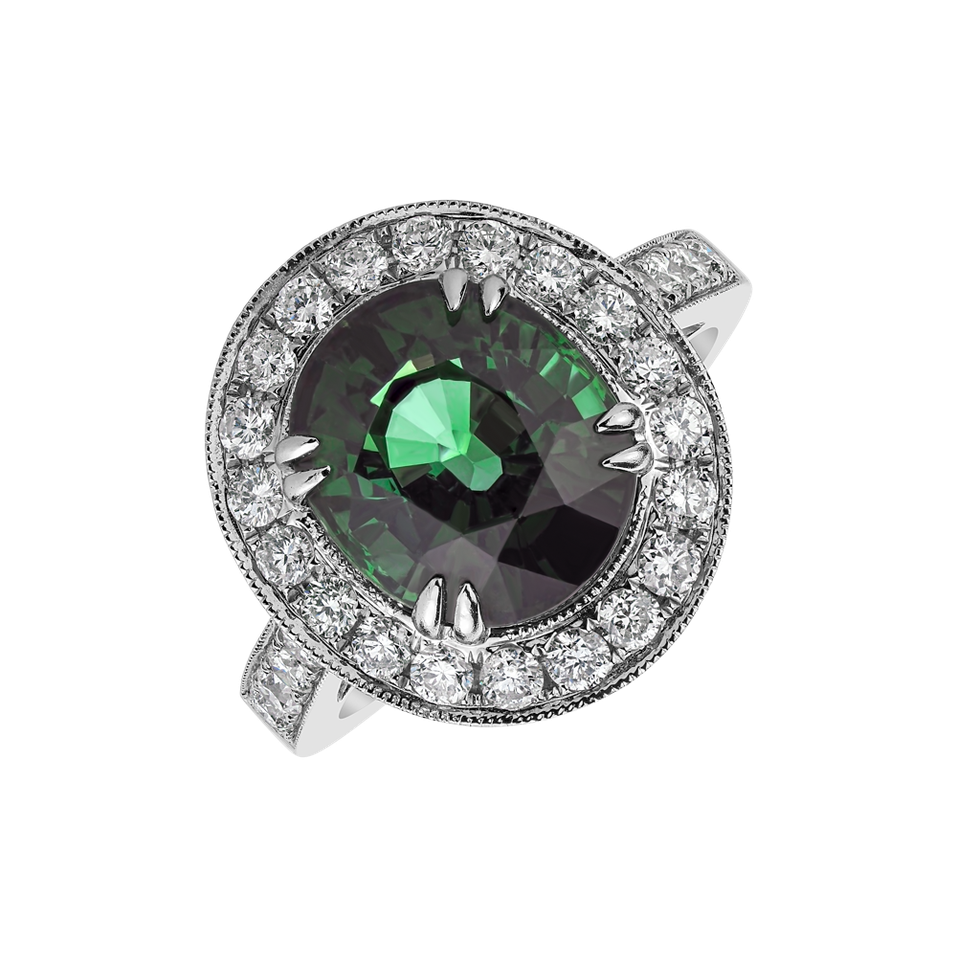 Prsteň s turmalínom a diamantmi Ocean Fantasy