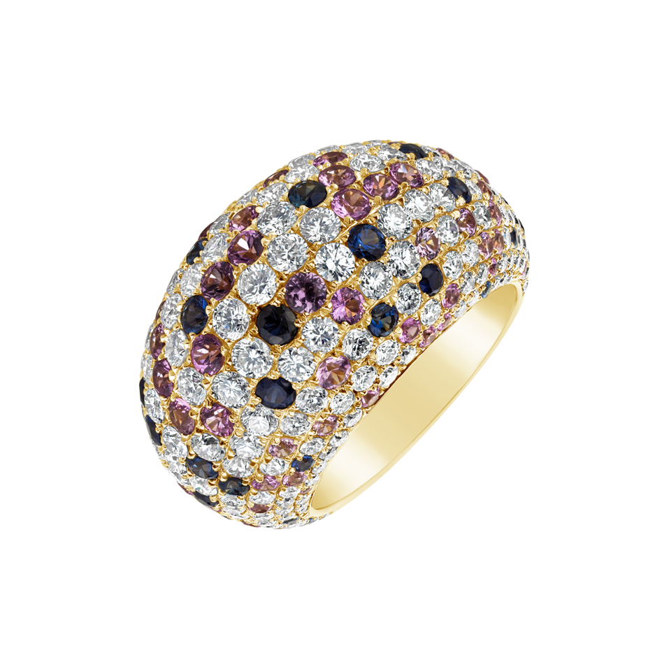 Prsteň s diamantmi a zafírmi Mystery Heaven