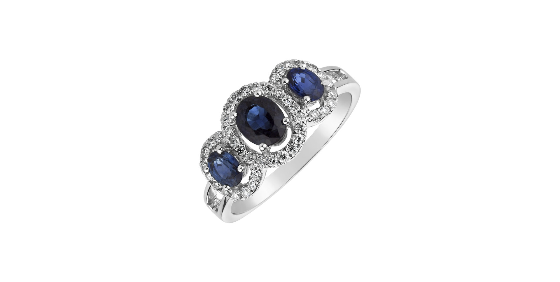 Prsteň so zafírmi a diamantmi Luxury of Sapphire