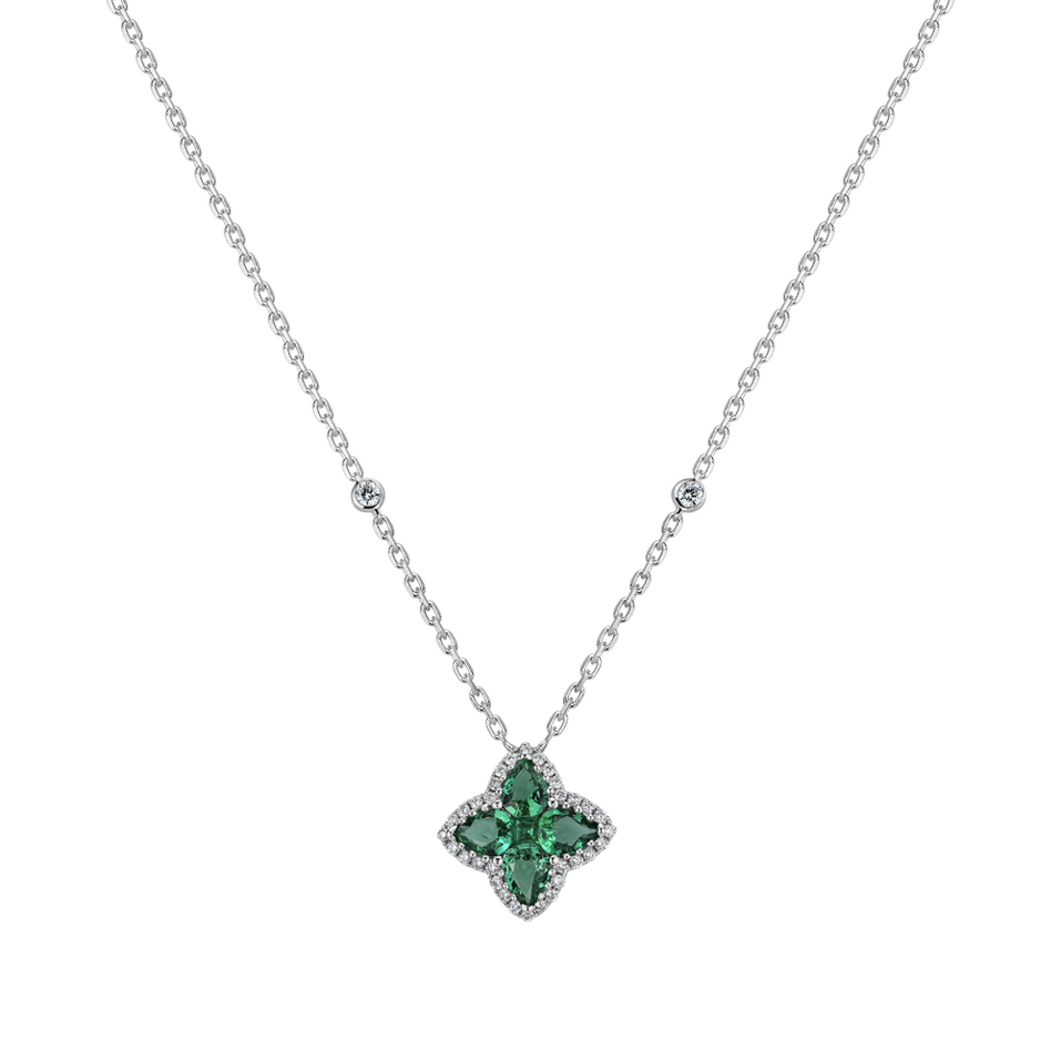 Náhrdelník s diamantmi a smaragdmi Emerald Enchantment