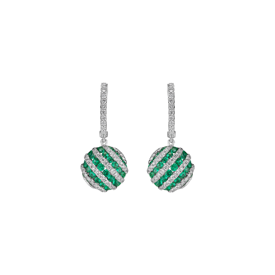 Náušnice s diamantmi a smaragdmi Jonah