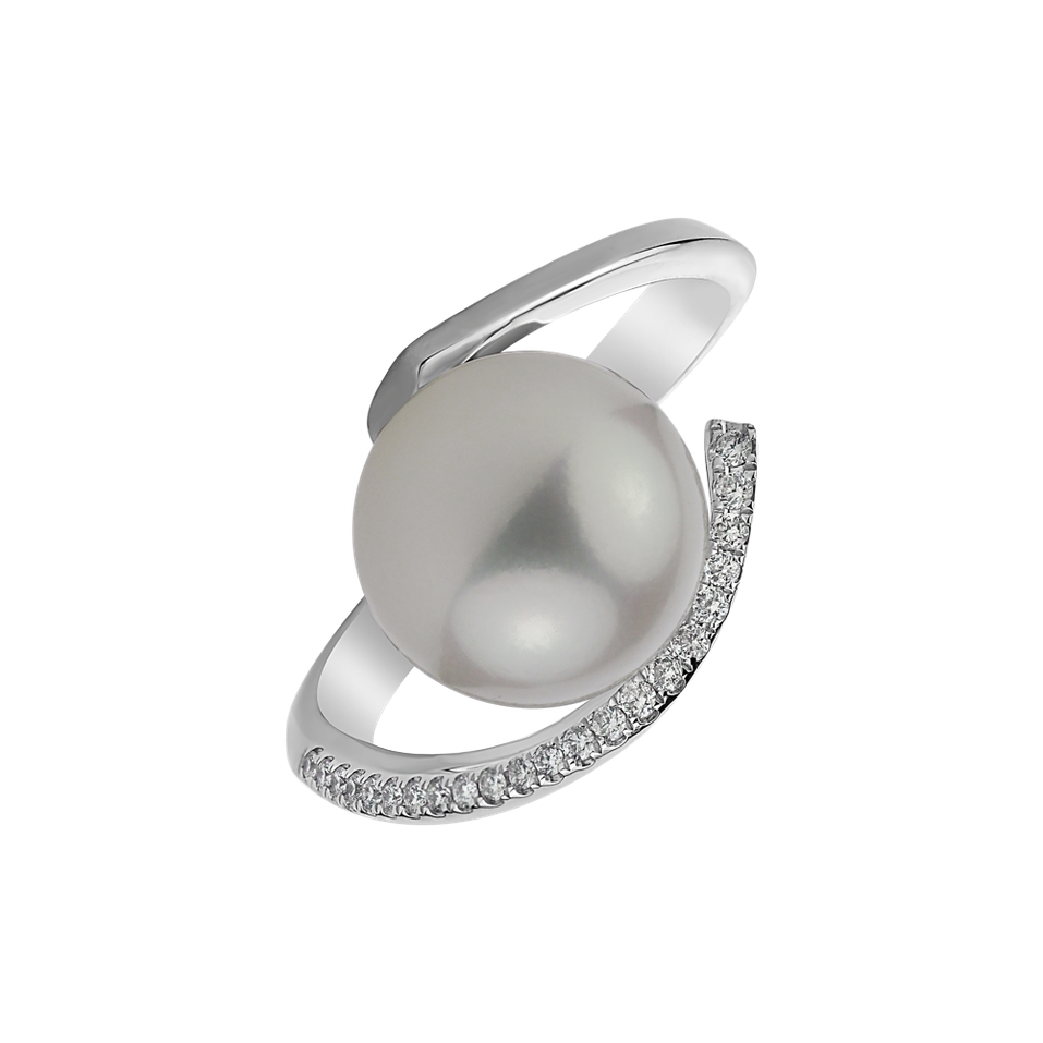 Prsteň s perlou a diamantmi Sea Secrets