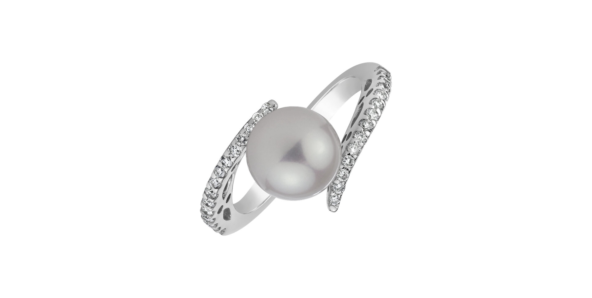 Prsteň s perlou a diamantmi Poseidon Future