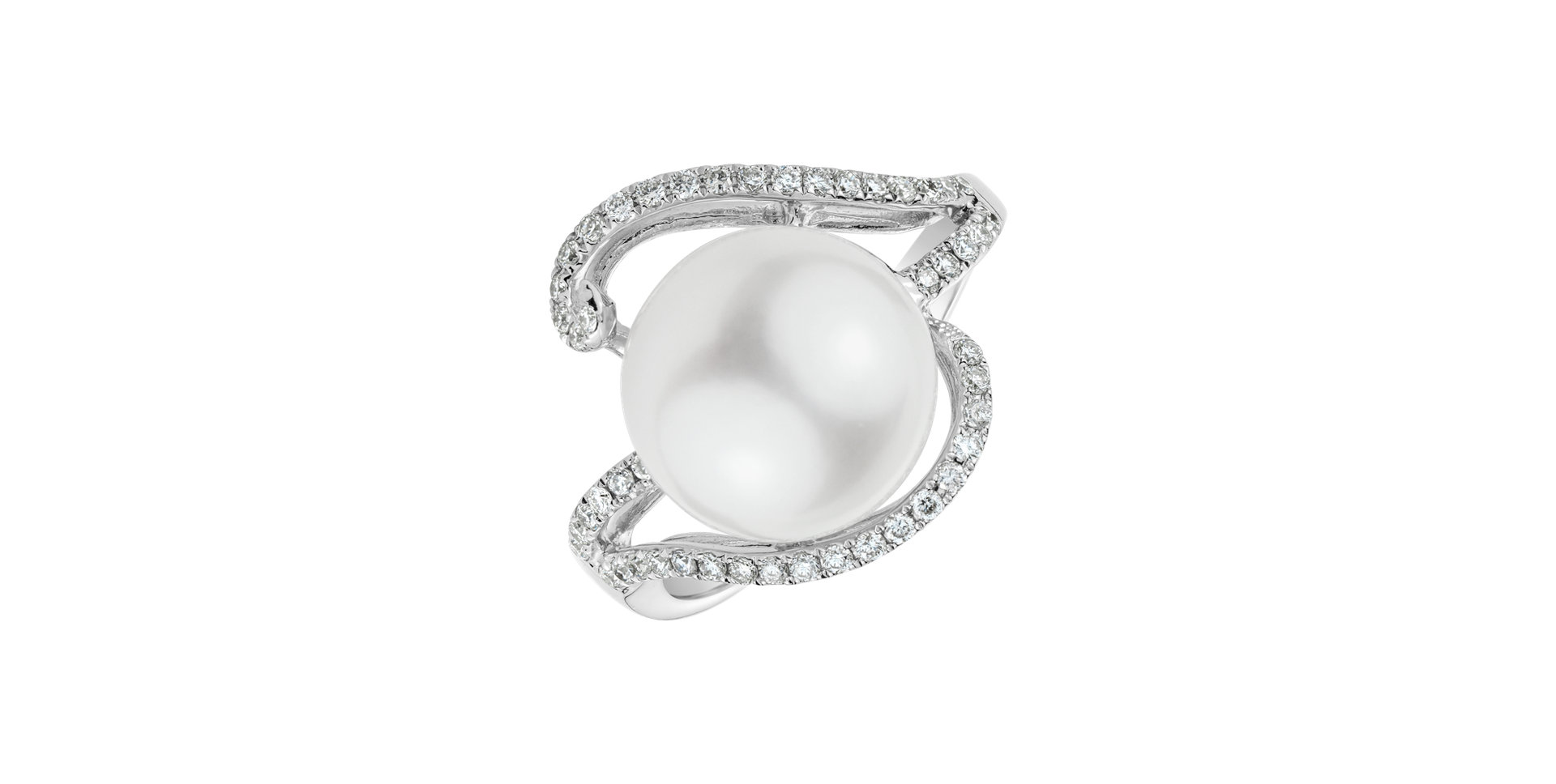 Prsteň s perlou a diamantmi Pearl Charm