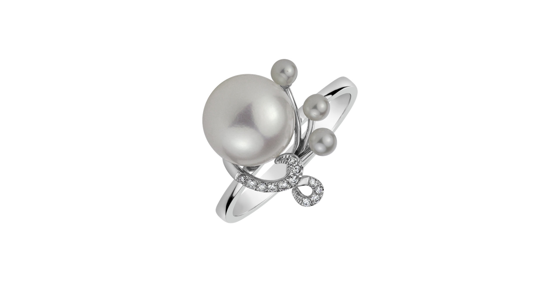 Prsteň s perlou a diamantmi Nymph Miracle