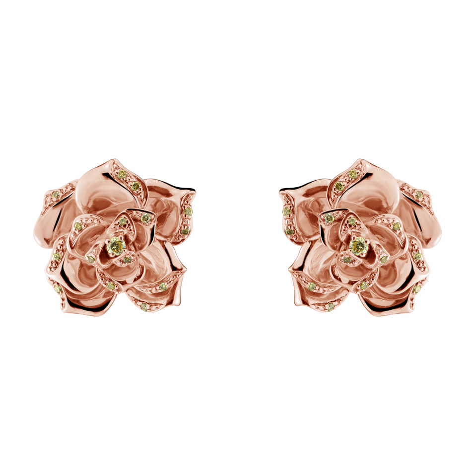 Náušnice s hnedými a zelenými diamantmi Versilla