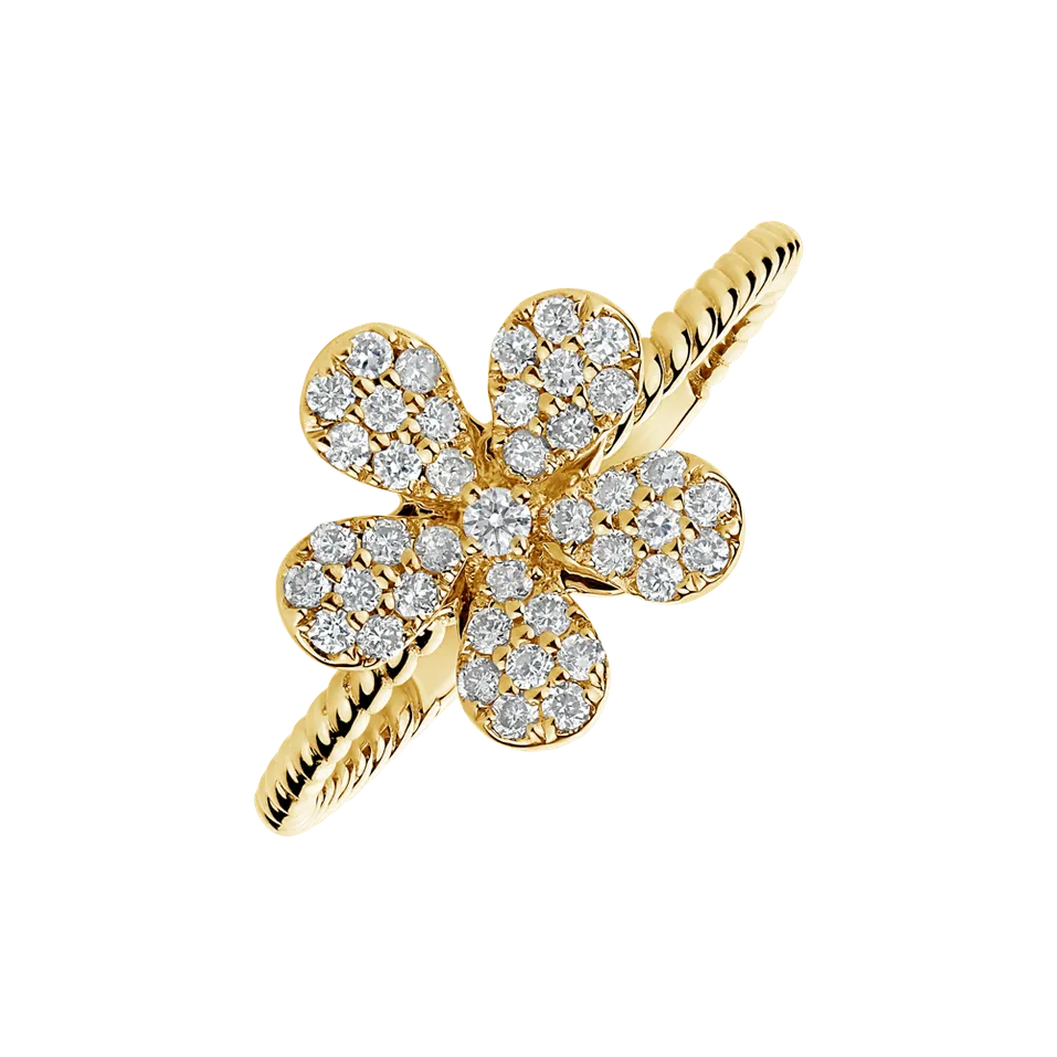 Prsteň s diamantmi Sun Daisy