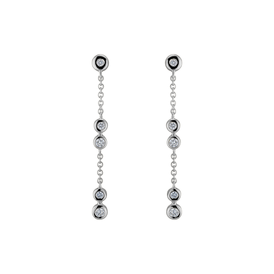 Náušnice s diamantmi Charming Waterfall