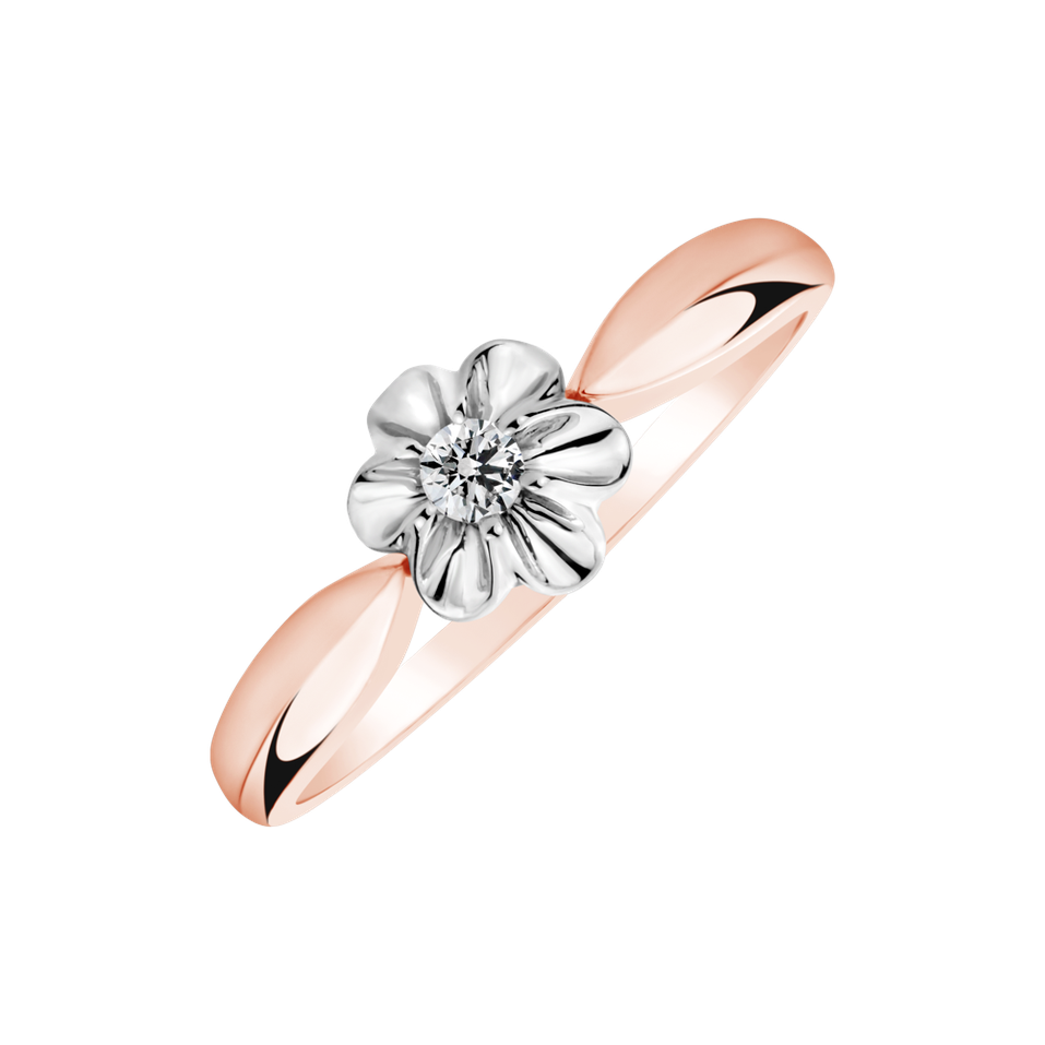 Prsteň s diamantom Flower Vibes