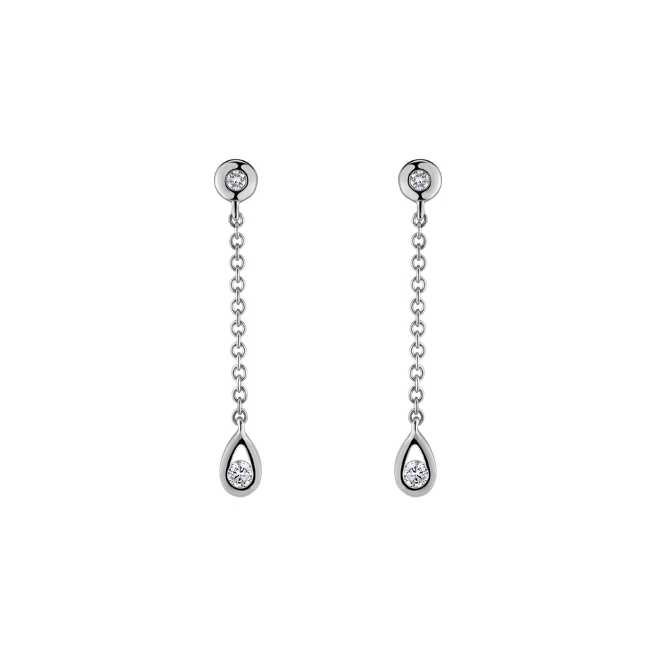 Náušnice s diamantmi Love Waterfall