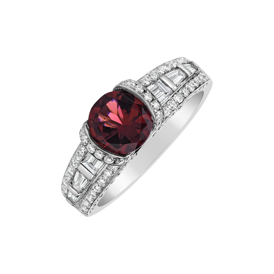 Prsteň s turmalínom a diamantmi Red Treasure