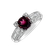 Prsteň s turmalínom a diamantmi Red Poem2