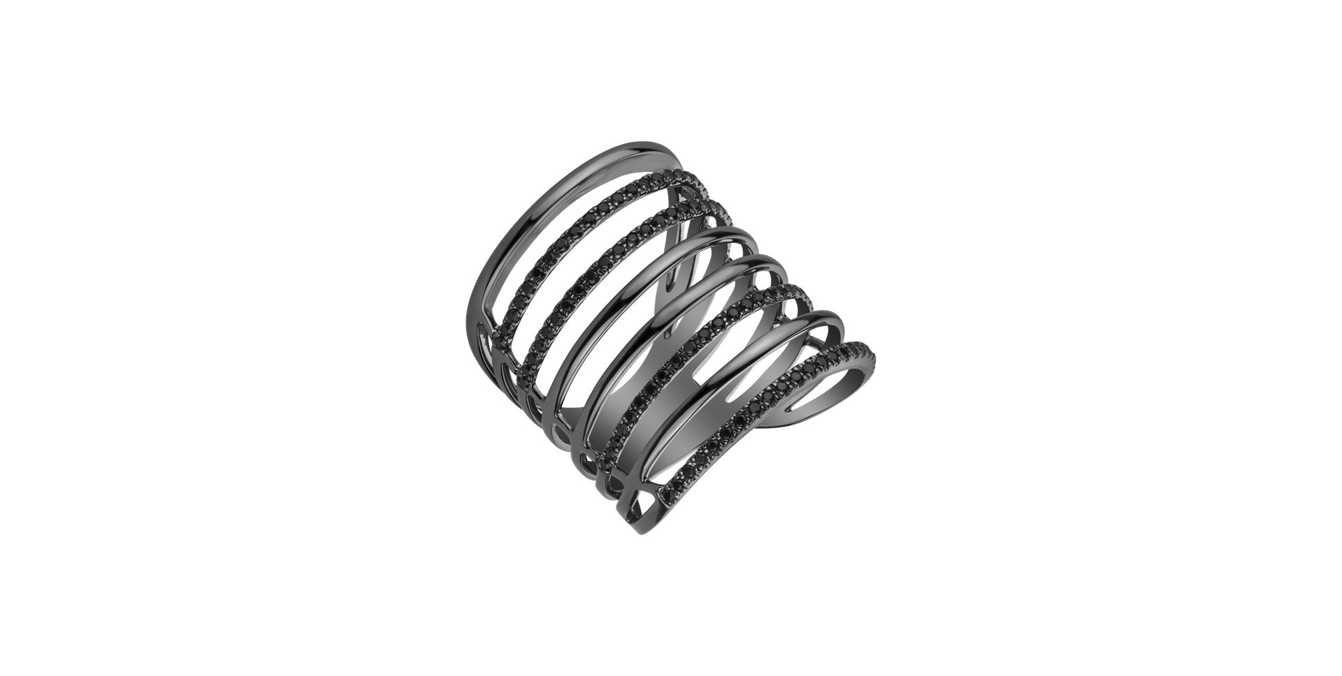 Prsteň s čiernymi diamantmi Miracle Infinity