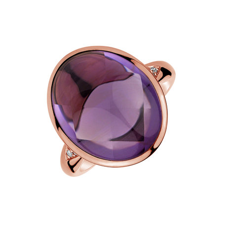 Prsteň s ametystom a diamantmi Witching Princess