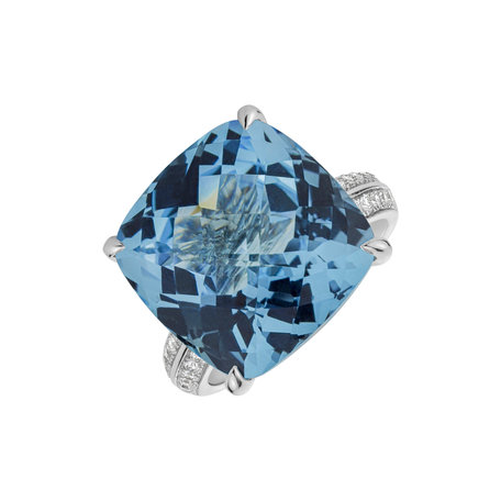 Prsteň s topásom a diamantmi Blue Czarina