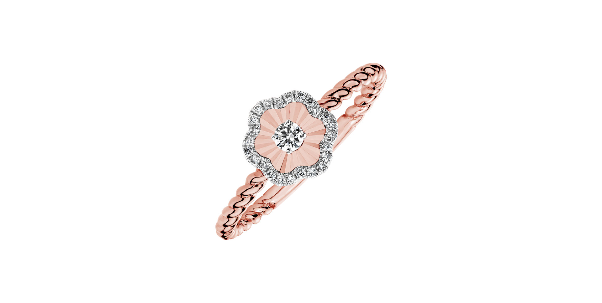 Prsteň s diamantmi Gold Caress