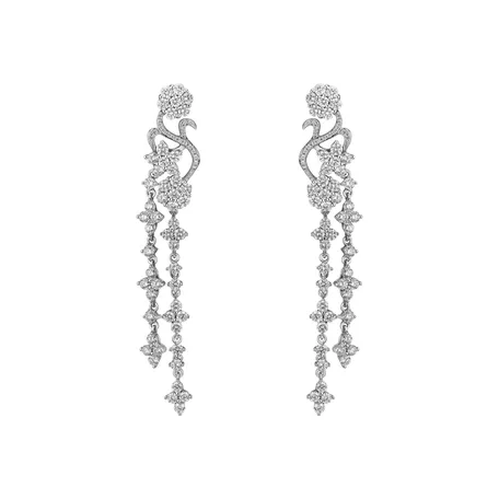 Náušnice s diamantmi Moonlight Flowers