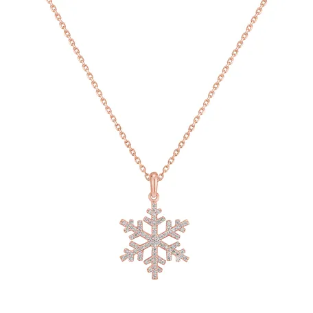 Přívěsok s diamantmi Pink Snowflake