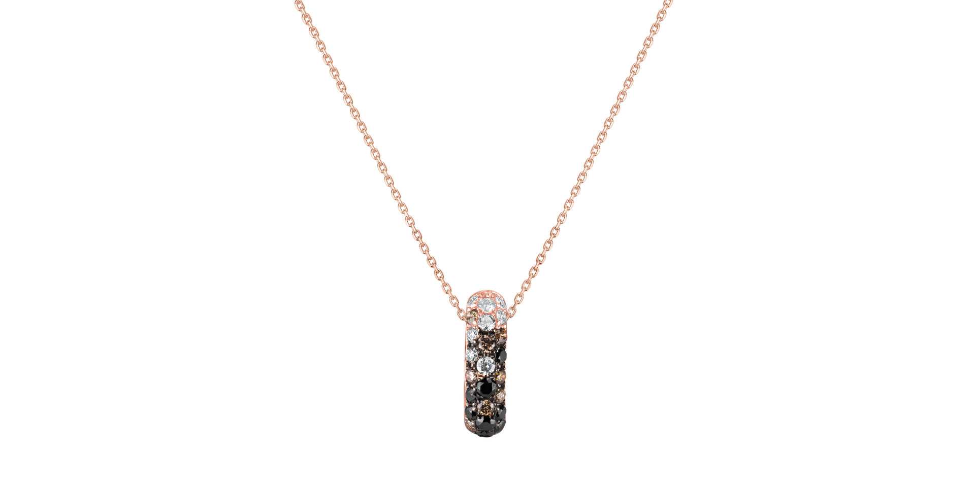 Přívěsok s čiernymi a bielymi diamantmi a hnedými Inferno Sky