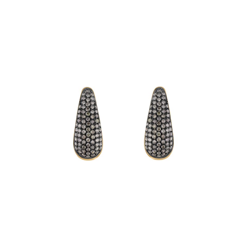 Náušnice s hnedými diamantmi Charming Gem