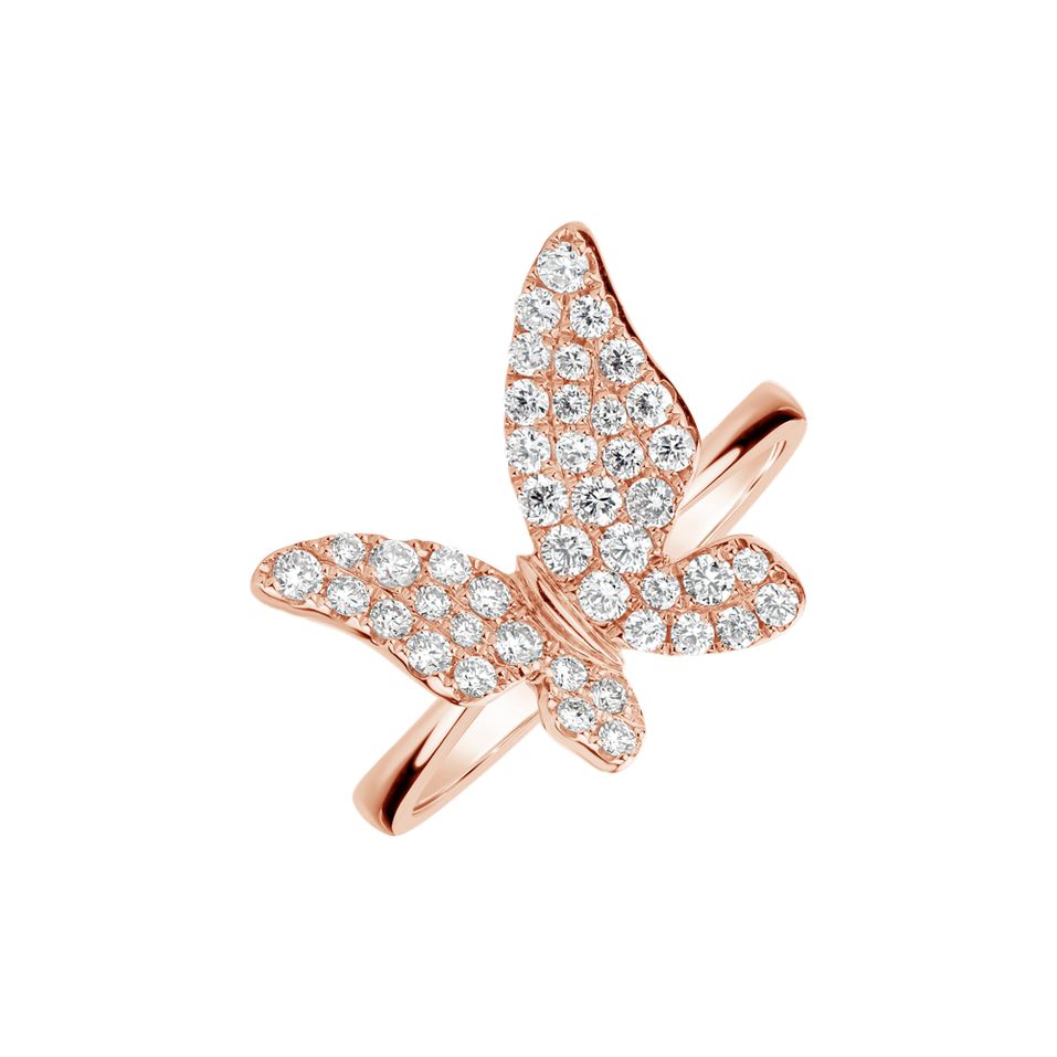 Prsteň s diamantmi Graceful Butterfly