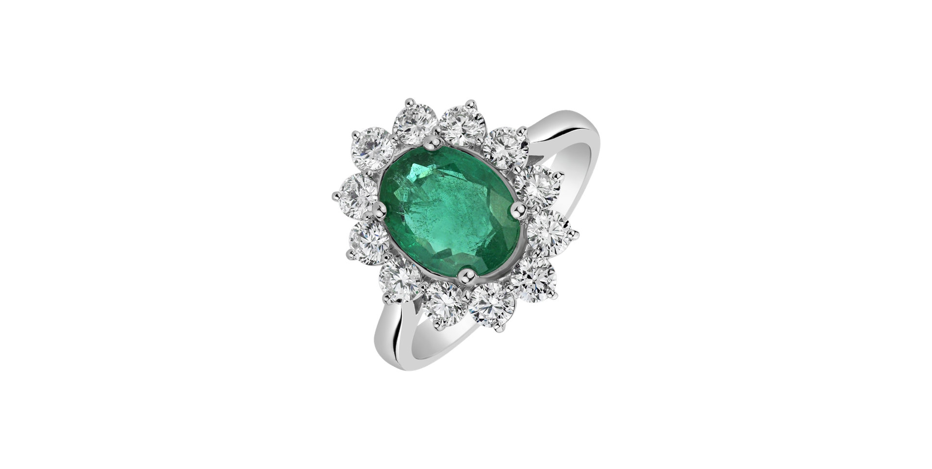 Prsteň so smaragdom a diamantmi Princess Aurora