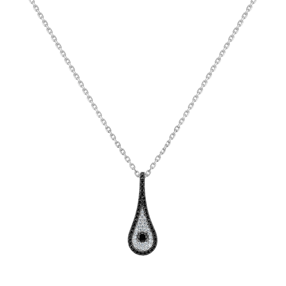 Přívěsok s čiernymi a bielymi diamantmi Classy Drop