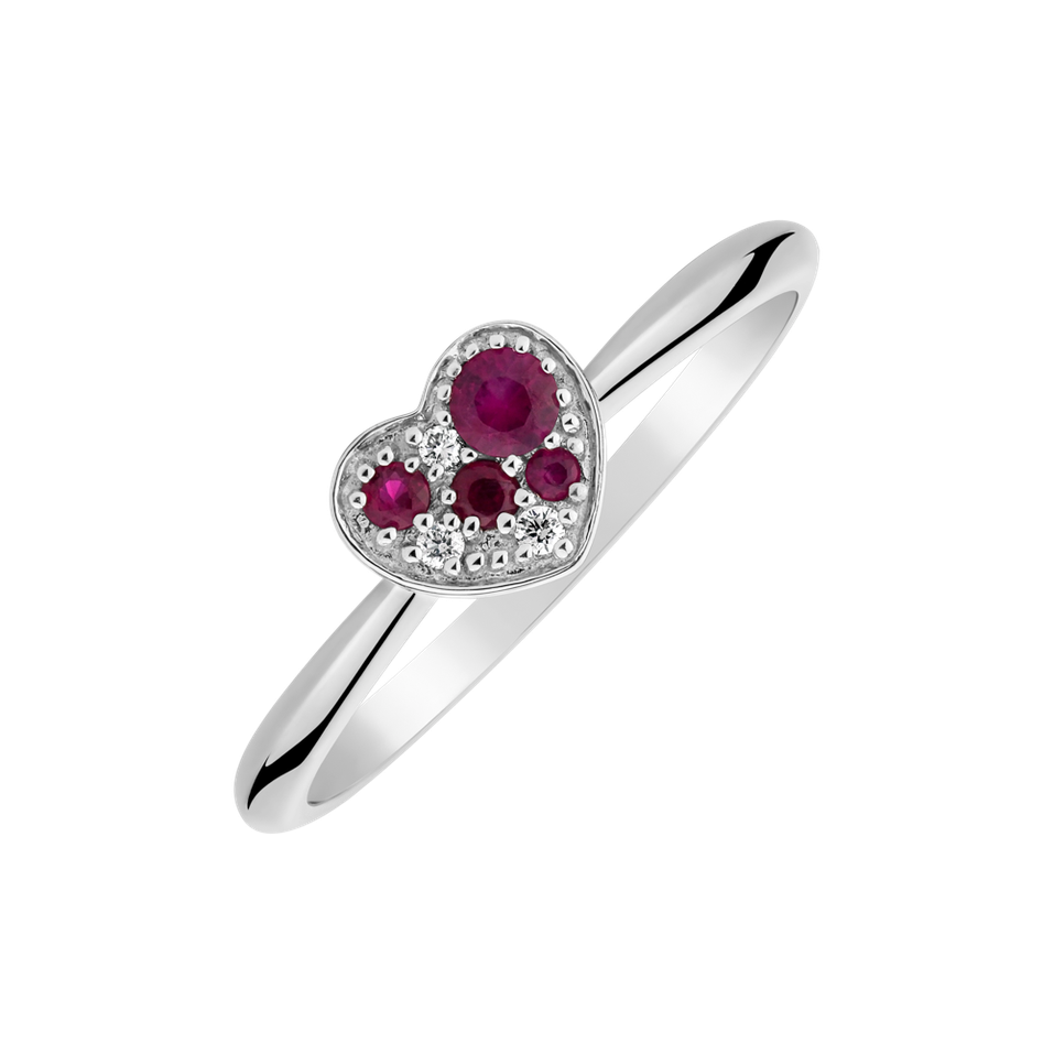Prsteň s diamantmi a rubínmi First Date