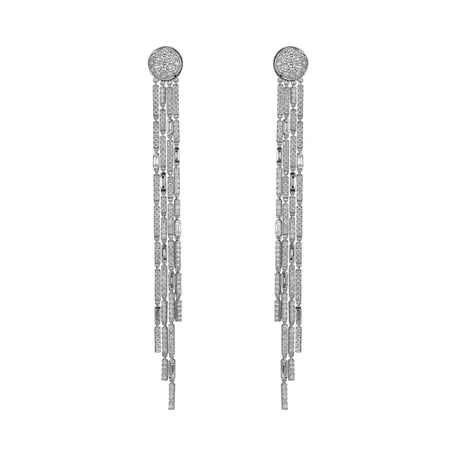 Náušnice 18kt biele zlato s diamantom Orient Midnight