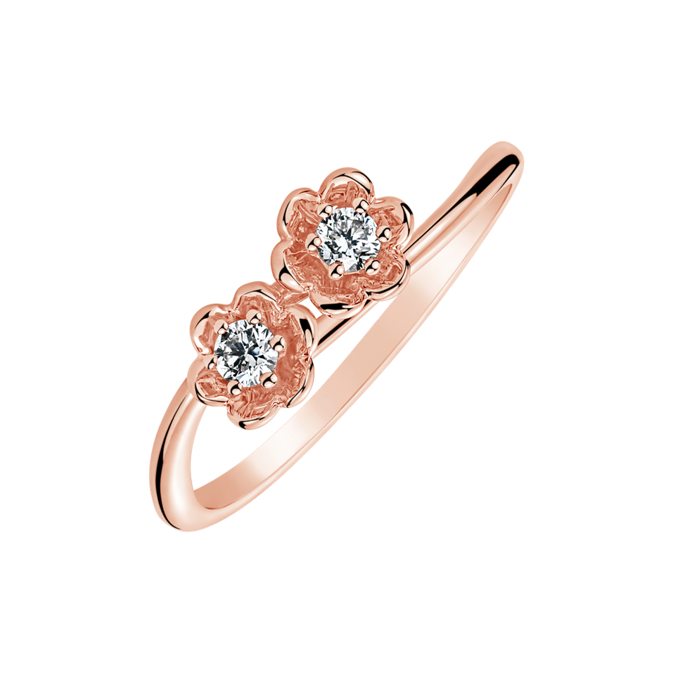 Prsteň s diamantmi Fortune Petals