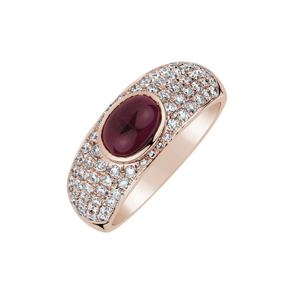 Prsteň s rubínom a diamantmi Crimson Petal