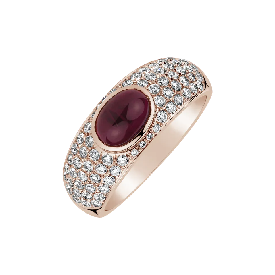 Prsteň s rubínom a diamantmi Crimson Petal