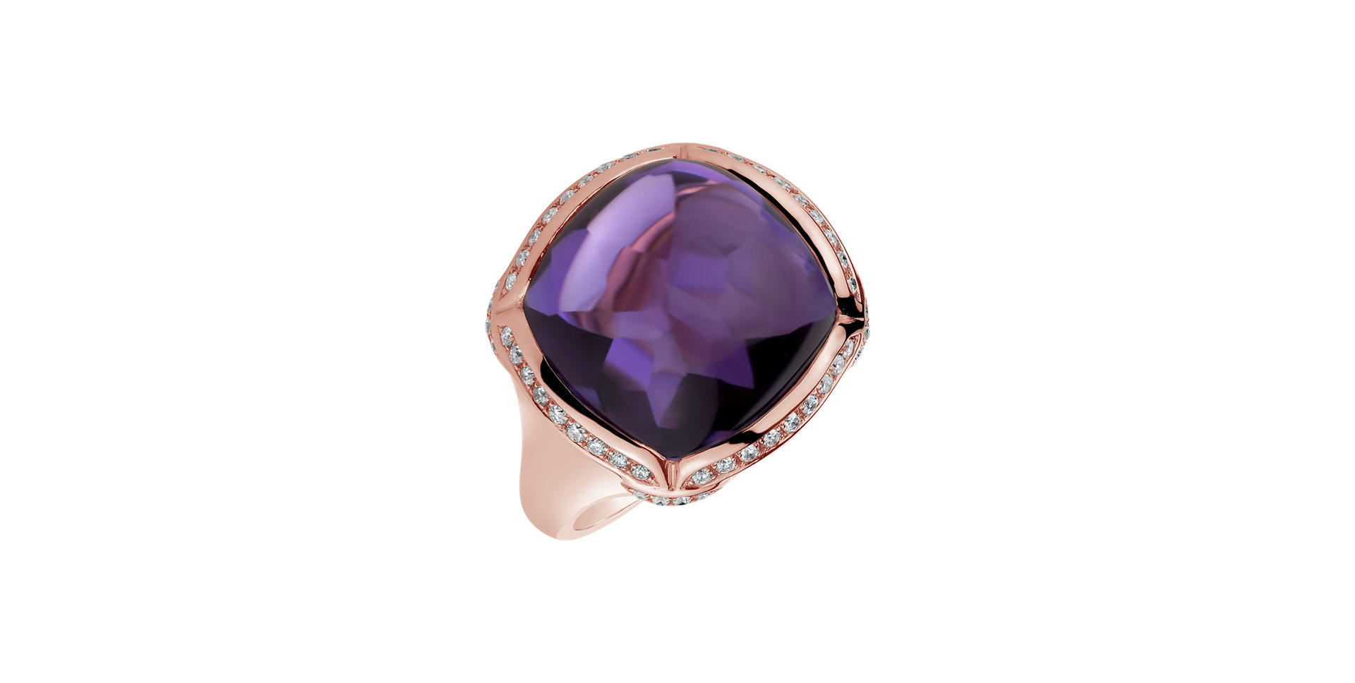 Prsteň s ametystom a diamantmi Dreamy Wish