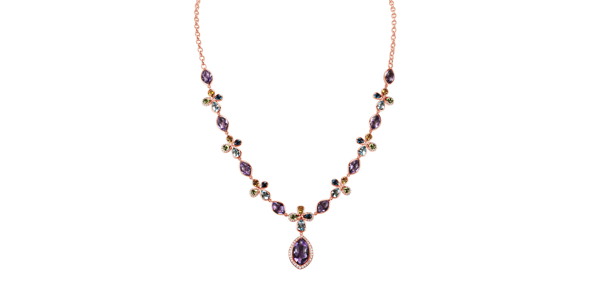 Náhrdelník s diamantmi a drahokamami Caesarean Constellation