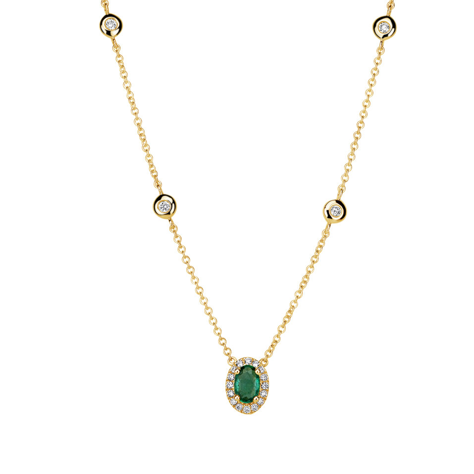 Náhrdelník so smaragdom a diamantmi Ideal Charm