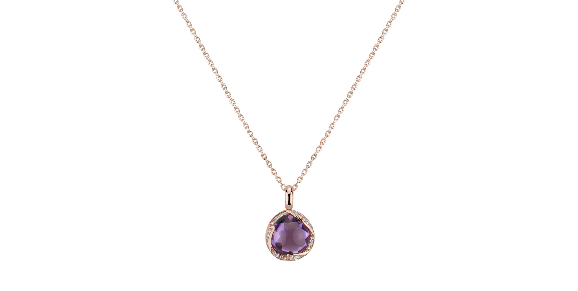 Přívěsok s ametystom a diamantmi Florallete