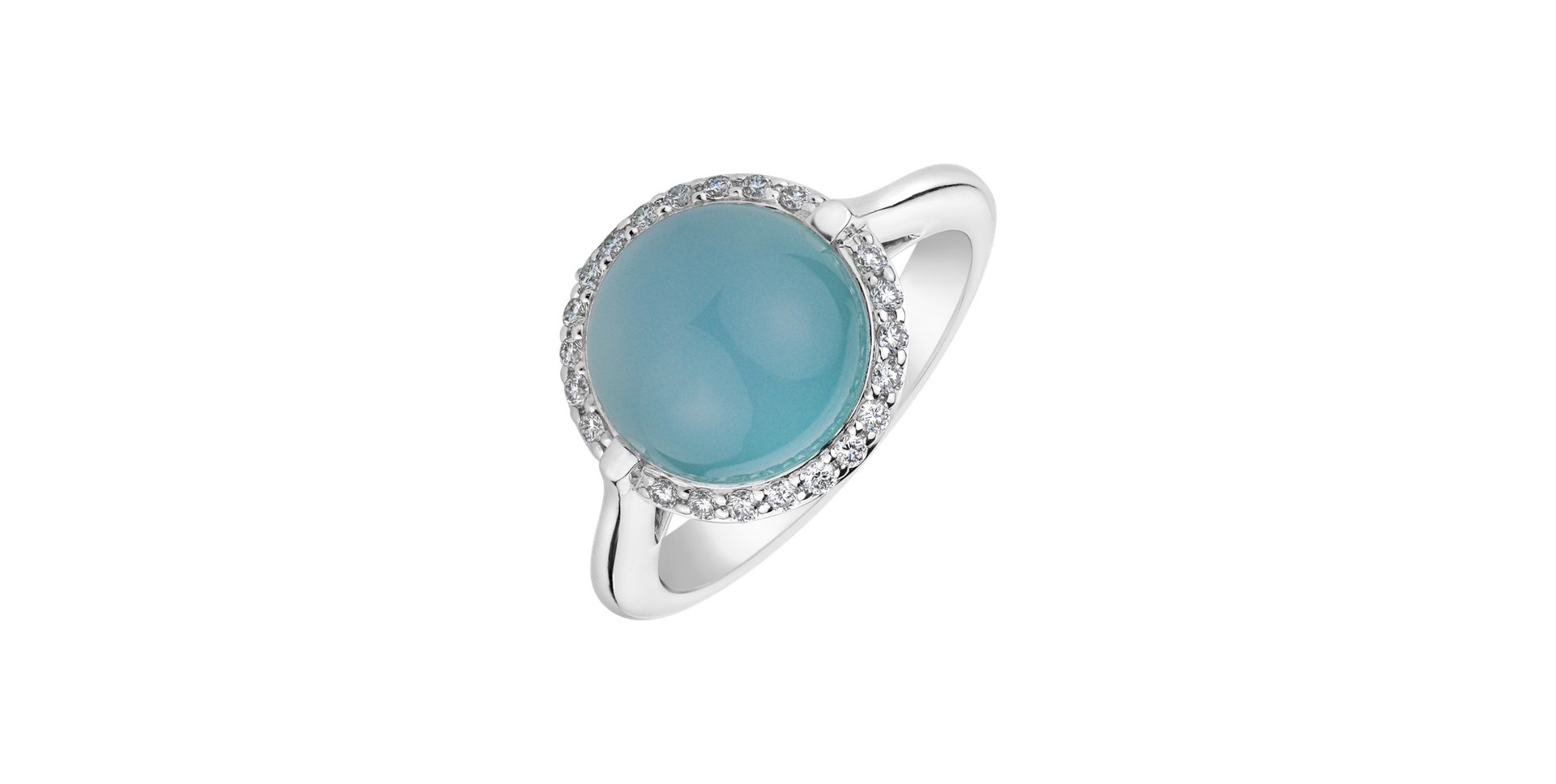 Prsteň s chalcedonom a diamantmi Turquoise