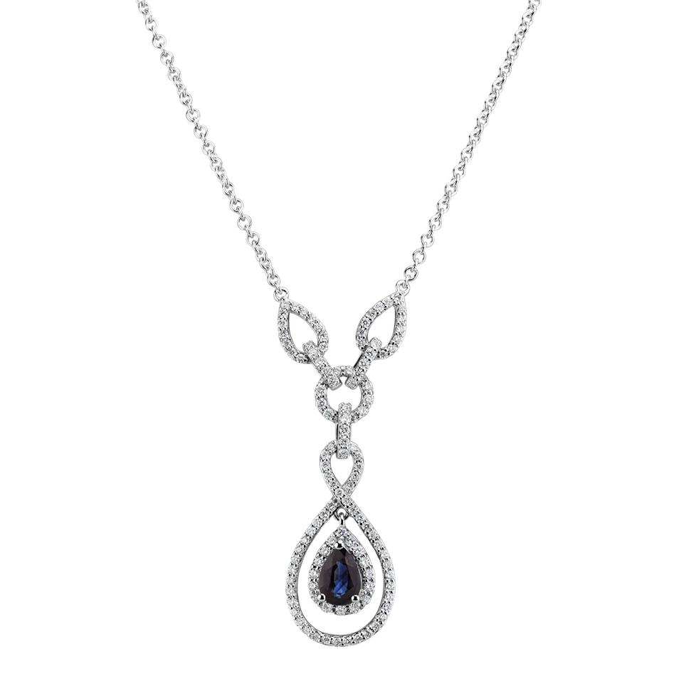 Náhrdelník so zafírom a diamantmi Glamorous