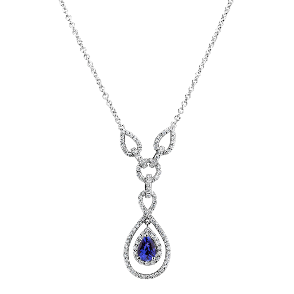 Náhrdelník s tanzanitom a diamantmi Glamorous