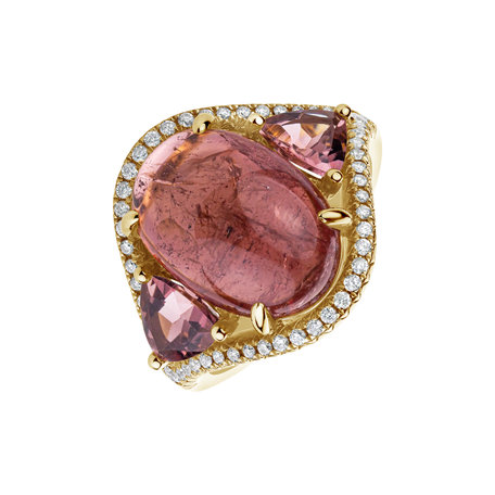Prsteň s turmalínom a diamantmi Arabic Glamour