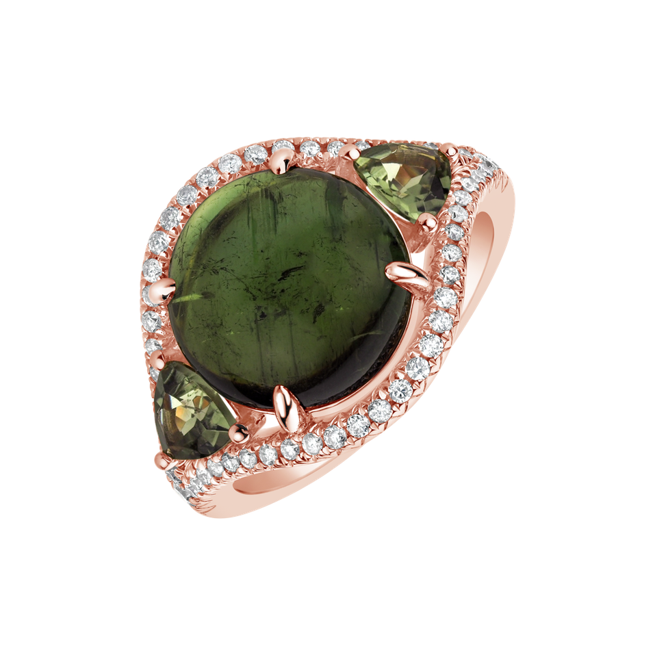 Prsteň s turmalínom a diamantmi Arabic Midnight