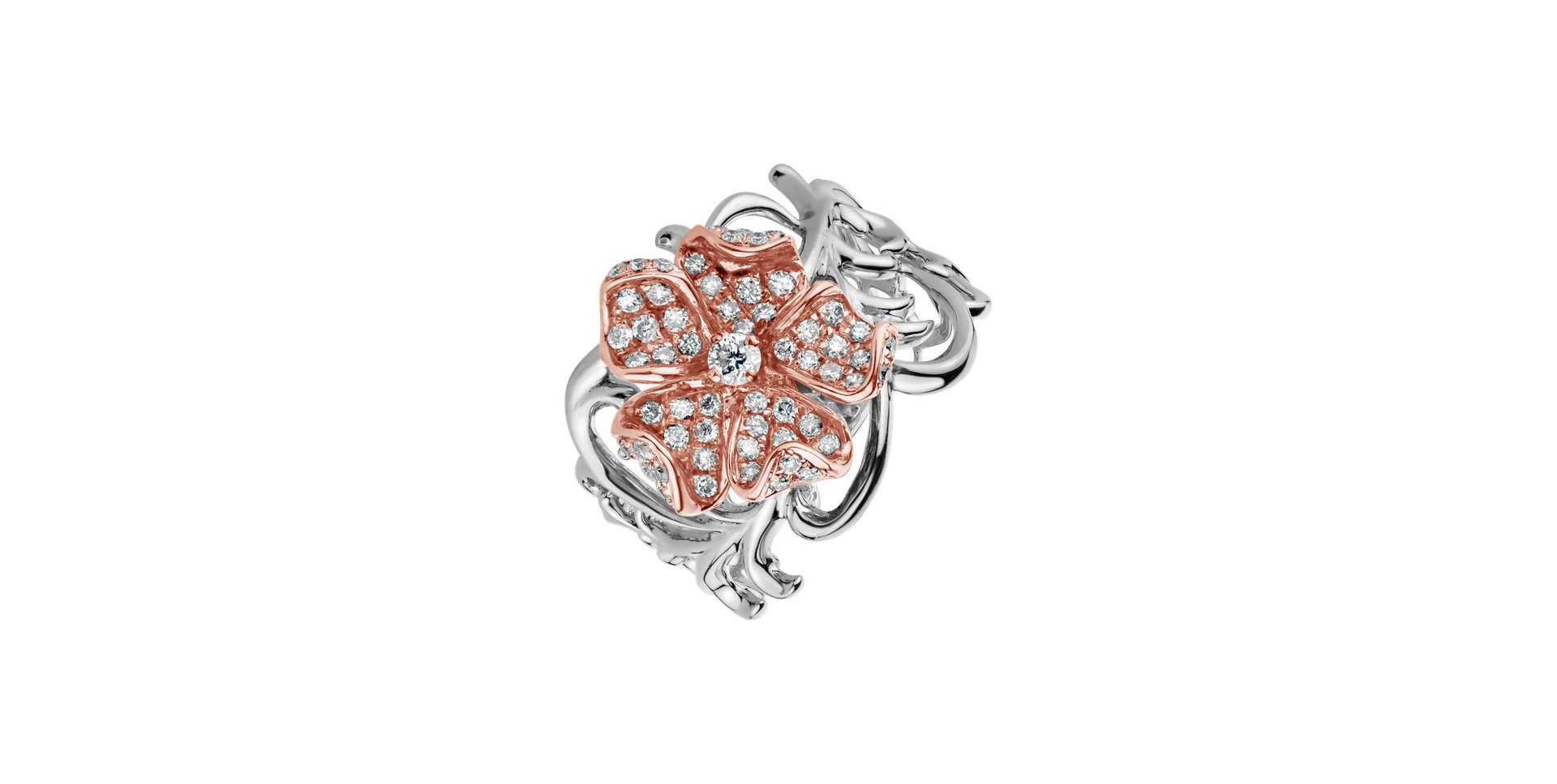 Prsteň s diamantmi Magic Rose