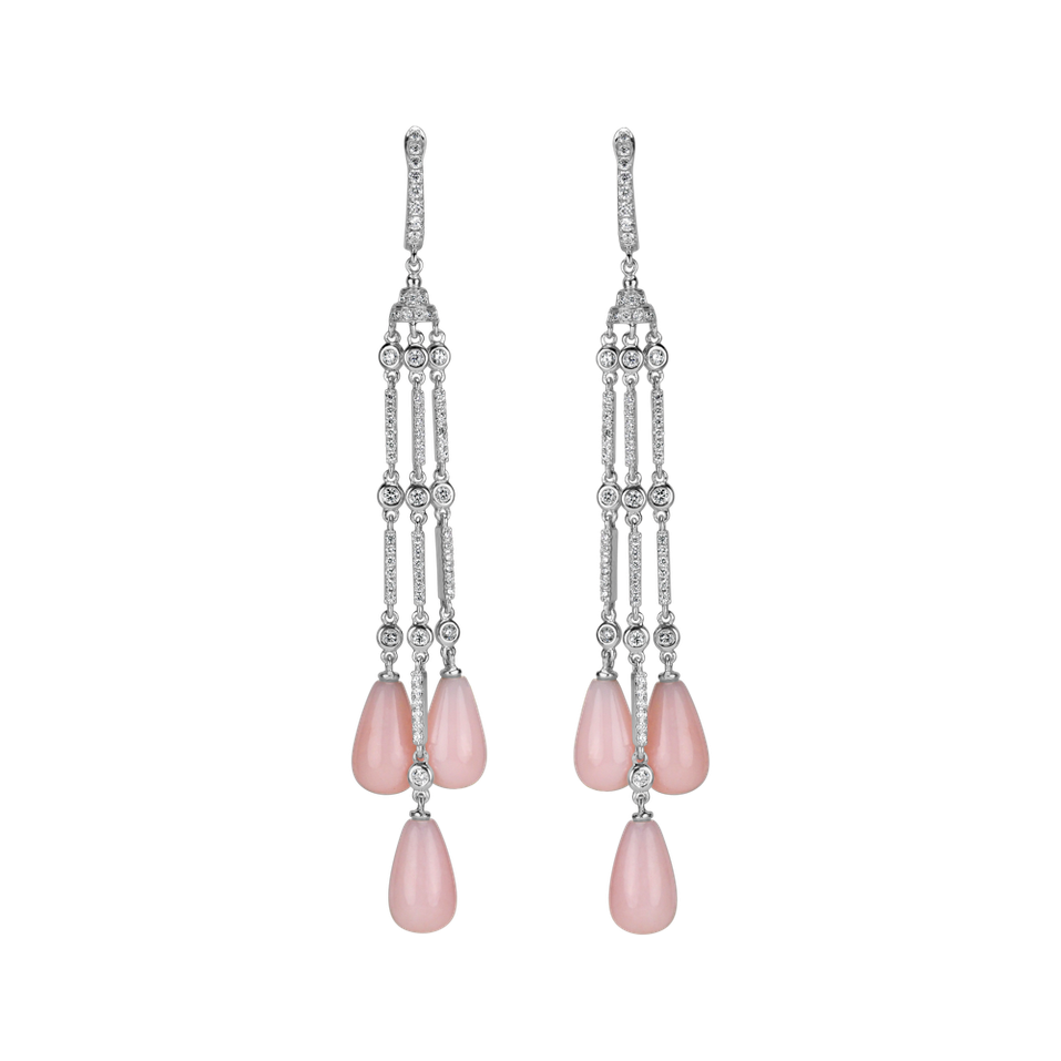 Náušnice s diamantmi a opálmi Royal Dazzle